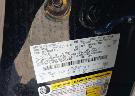 2025 Ford Expedition Active from USA, damaged, VIN 1FMJU1H86SEA28623